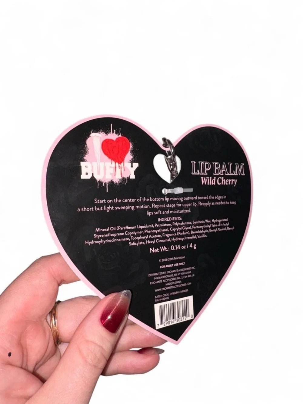Buffy the Vampire Slayer y2k mall goth Heart Lip Balm keychain -🎀🖤